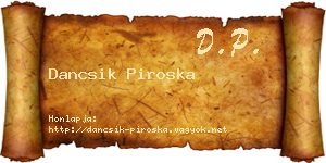 Dancsik Piroska névjegykártya