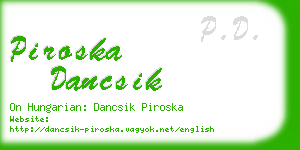 piroska dancsik business card